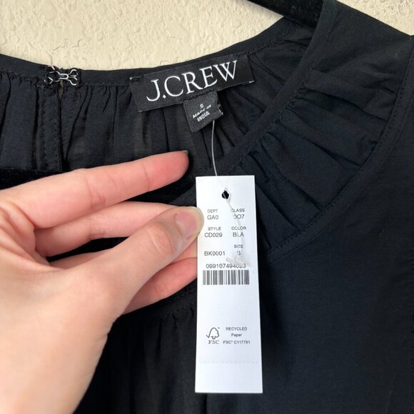 J. Crew Gathered Ruffle-sleeve Top in Cotton-blend Voile NEW 2024 - Picture 3 of 11